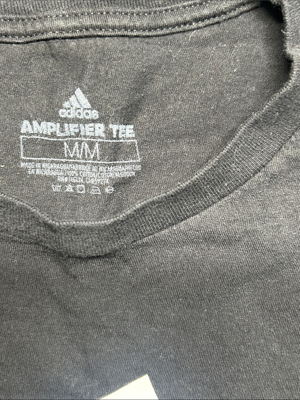 adidas Black Tee with White Trefoil-Style Logo - Short Sleeve - Picture 2 of 3